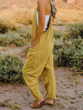 Double Take Full Size Sleeveless V-Neck Pocketed Jumpsuit - Trendsi - Flyclothing LLC