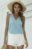 Basic V-Neck Tank - Trendsi - Flyclothing LLC