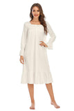 Flounce Sleeve Ruffle Hem Night Dress - Trendsi