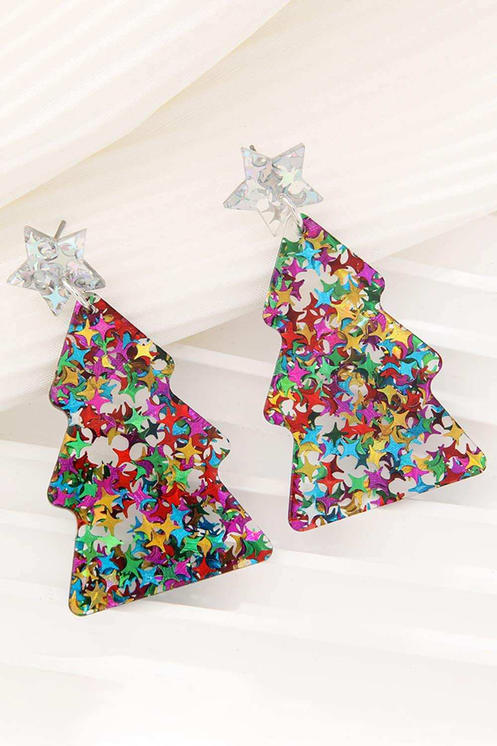 Christmas Tree Acrylic Earrings - Trendsi - Flyclothing LLC