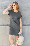 Basic Bae Full Size Round Neck Short Sleeve Dress with Pockets - Trendsi - Flyclothing LLC