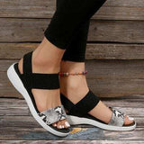 PU Leather Open Toe Low Heel Sandals - Trendsi - Flyclothing LLC