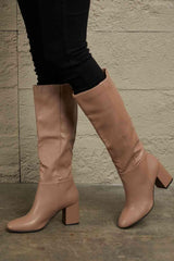 East Lion Corp Block Heel Knee High Boots - Trendsi