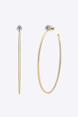 925 Sterling Silver Moissanite Hoop Earrings - Trendsi - Flyclothing LLC