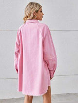 Raw Hem Button Up Denim Dress - Trendsi - Flyclothing LLC