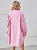 Raw Hem Button Up Denim Dress - Trendsi - Flyclothing LLC