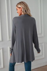 Open Front Long Sleeve Cardigan - Trendsi - Flyclothing LLC