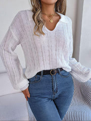 Johnny Collar Drop Shoulder Sweater - Trendsi