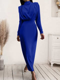 Ruched Turtleneck Long Sleeve Dress - Trendsi - Flyclothing LLC