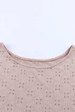 Plus Size Eyelet Round Neck Short Sleeve Blouse - Trendsi - Flyclothing LLC