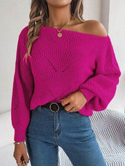 Openwork Long Sleeve Sweater - Trendsi