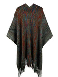 Heathered Fringe Hem Poncho - Trendsi - Flyclothing LLC