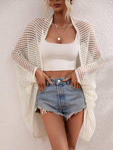 Openwork Open Front Longline Cover Up - Trendsi - Flyclothing LLC