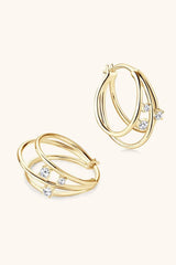Moissanite 925 Sterling Silver Layered Earrings - Trendsi - Flyclothing LLC