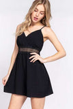 ACTIVE BASIC Waist Lace Trim Cami Romper - Trendsi - Flyclothing LLC