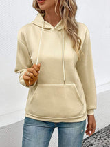 Long Sleeve Front Pocket Hoodie - Trendsi - Flyclothing LLC