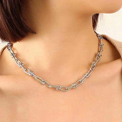 Chunky Chain Titanium Steel Necklace - Trendsi