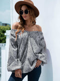 Printed Tie-Neck Balloon Sleeve Blouse - Trendsi - Flyclothing LLC