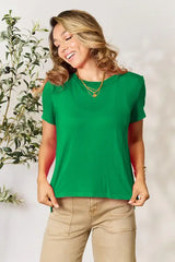 Basic Bae Full Size Round Neck Short Sleeve T-Shirt - Trendsi - Flyclothing LLC