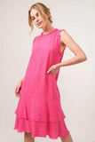 And The Why Washed Fringe Detail Tiered Dress - Trendsi - Flyclothing LLC