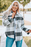 Plaid Button Up Dropped Shoulder Jacket - Trendsi - Flyclothing LLC