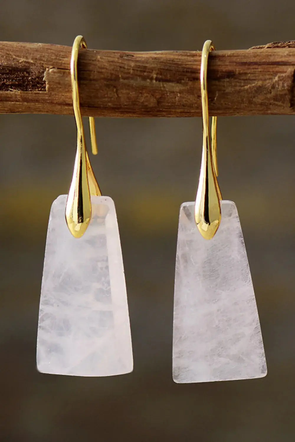 Handmade Geometrical Shape Natural Stone Dangle Earrings - Trendsi - Flyclothing LLC