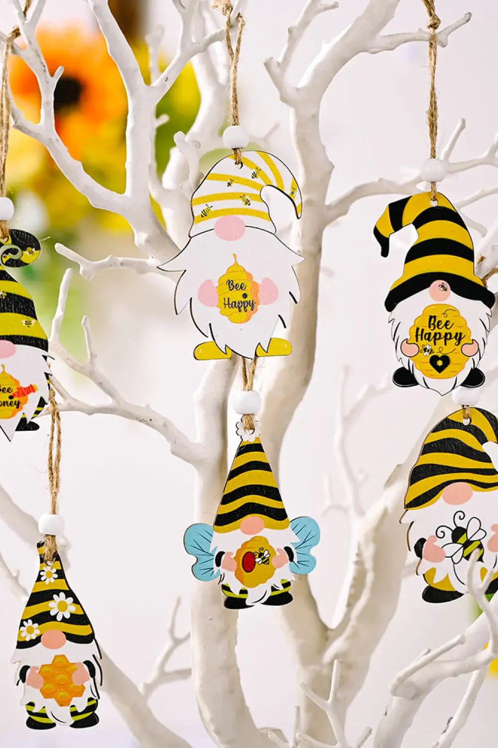 3-Pack Bee Wood Gnome Ornaments - Trendsi - Flyclothing LLC