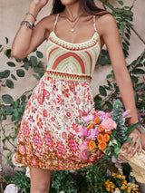 Printed Scoop Neck Mini Cami Dress - Trendsi - Flyclothing LLC