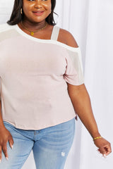 Andree by Unit Full Size Something Simple Cold Shoulder Tee - Trendsi