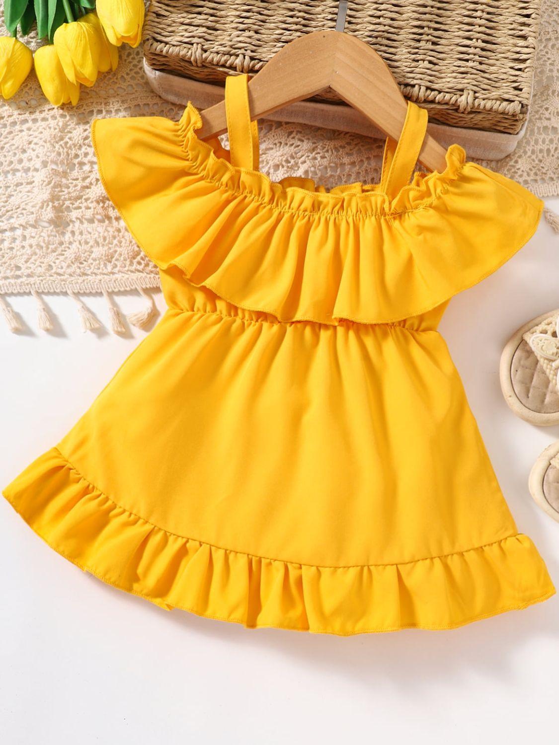 Baby Girl Frill Trim Ruffle Hem Dress - Flyclothing LLC