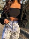 Pocketed Snap Down Collared Neck Jacket - Trendsi