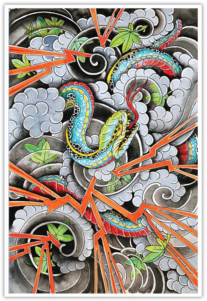 Clark North Benevolent Serpent 12 x 18 Art Print - Clark North - Flyclothing LLC