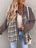 Plaid Button Up Dropped Shoulder Jacket - Trendsi - Flyclothing LLC