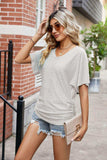 Flutter Sleeve Eyelet Gathered Detail Top - Trendsi - Flyclothing LLC
