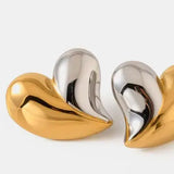 Heart Shape Stainless Steel Stud Earrings - Trendsi - Flyclothing LLC