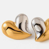 Heart Shape Stainless Steel Stud Earrings - Trendsi