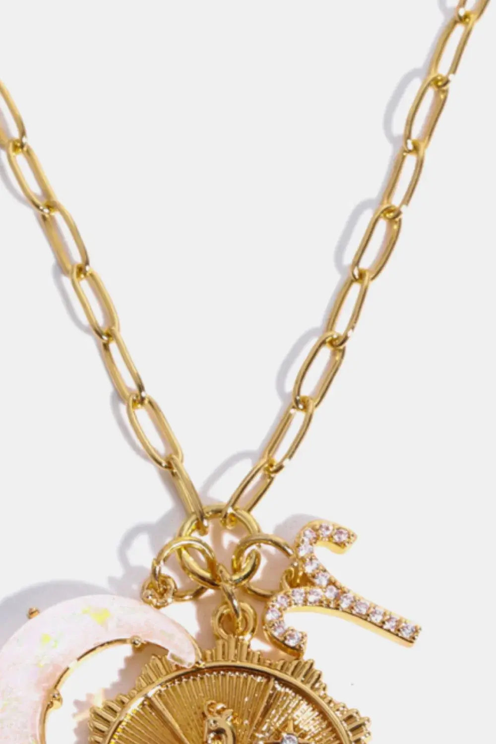 Constellation and Moon Pendant Copper Necklace - Trendsi - Flyclothing LLC