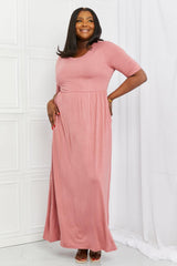 Celeste Sweetheart Full Size Short Sleeve Maxi Dress in Light Mauve - Trendsi