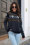 Ribbed Round Neck Long Sleeve Pullover Sweater - Trendsi