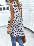 Leopard High-Low Sleeveless Shirt - Trendsi - Flyclothing LLC