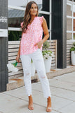 Floral Tie Neck Ruffled Sleeveless Top - Trendsi - Flyclothing LLC