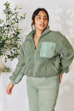 Heimish Full Size Zip Up Collared Neck Jacket - Trendsi