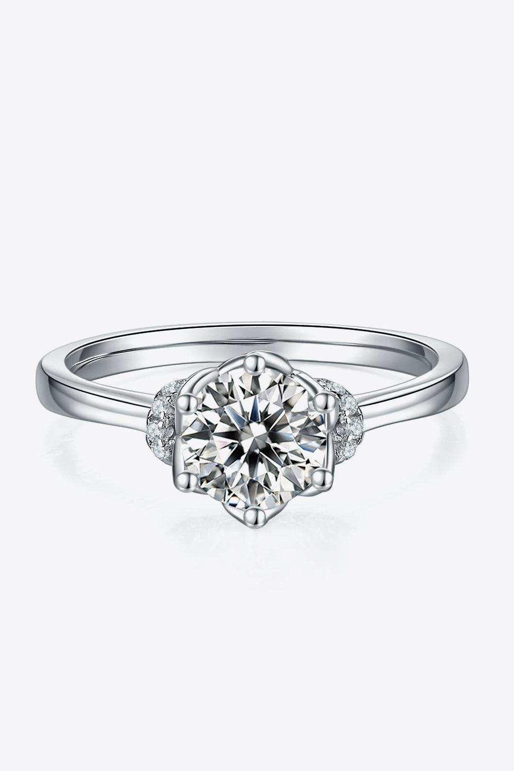 1 Carat Moissanite 925 Sterling Silver Ring - Trendsi - Flyclothing LLC