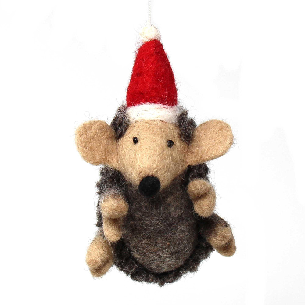 Hand Felted Christmas Ornament: Hedgehog - Global Groove (H) - Global Groove