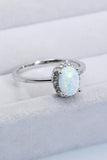 925 Sterling Silver 4-Prong Opal Ring - Trendsi