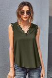Eyelash Lace V-Neck Tank Top - Trendsi - Flyclothing LLC