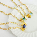 Natural Stone Pendant Titanium Steel Necklace - Trendsi - Flyclothing LLC
