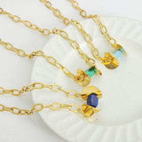 Natural Stone Pendant Titanium Steel Necklace - Trendsi - Flyclothing LLC