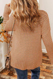 Openwork Round Neck Long Sleeve Sweater - Trendsi - Flyclothing LLC