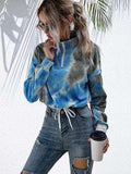 Tie-Dye Quarter Zip Dropped Shoulder Sweatshirt - Trendsi - Flyclothing LLC